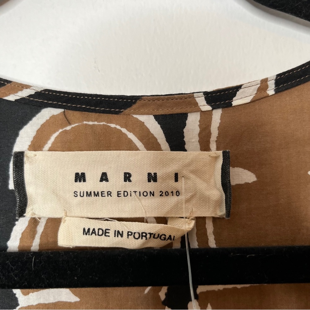 Marni Patterned Shift Mini Dress Statement Sleeve… - image 3